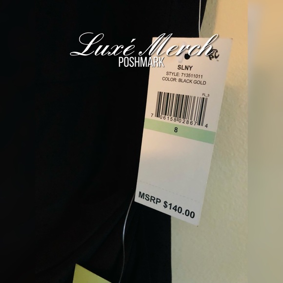 SLNY Black and Gold Evening Gown - Picture 2 of 5